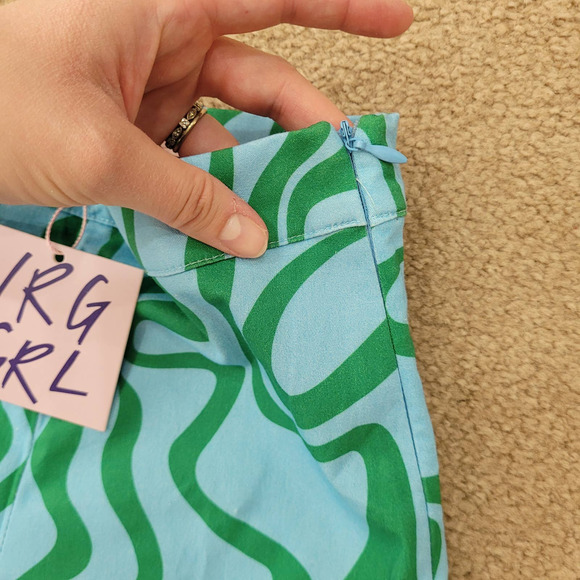 NWT VRG GRL Cruise Control Blue & Green Retro Cropped Pants. Size 4/US 0 - Picture 6 of 12
